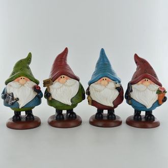 39729 Set of 4 Bobbling Gnomes H11cm